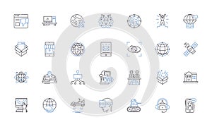 Time ahead line icons collection. anticipation, preparation, future, prospect, optimism, hopefulness, foresight vector