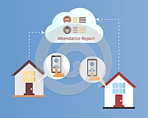 Time and attendance tracking application that can track from anywhere vector