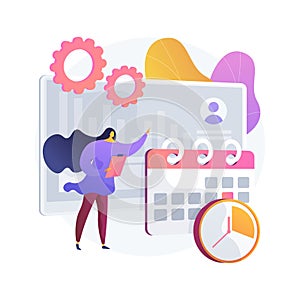 Time and attendance tracking system abstract concept vector illustration