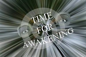 Time For Awakening Eyes Wide Open Illustration