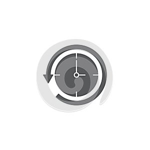 Time back symbol vector icon isolated on white background