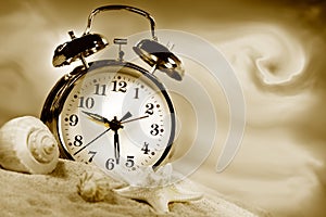 Time on the beach/Sepia tone