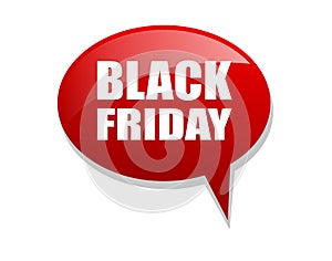 Time for black friday sale! Red speech bubble