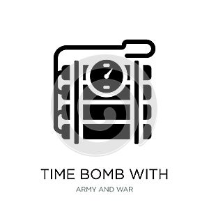 time bomb with clock icon in trendy design style. time bomb with clock icon isolated on white background. time bomb with clock