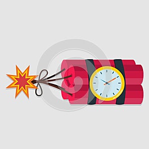 Time bomb explosive  isolated vector illustration