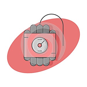 Time bomb icon. Flat style. Isolated.