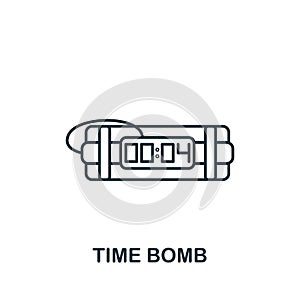 Time Bomb icon. Line simple line Weapon icon for templates, web design and infographics