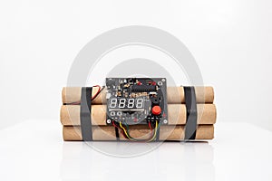 Time bomb with a working electronic clockwork