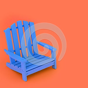 Time for a Break with Blue Chair on Orange Background