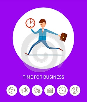 Time for Business, Businessman with Time Clock
