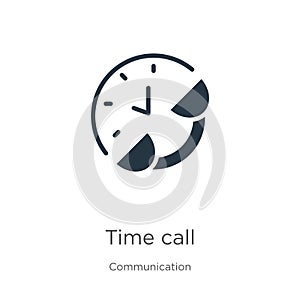 Time call icon vector. Trendy flat time call icon from communication collection isolated on white background. Vector illustration