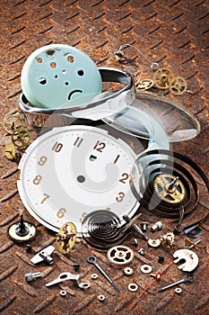 Time Clock Broken Cogs Background