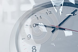 Time clock with business man for working hours