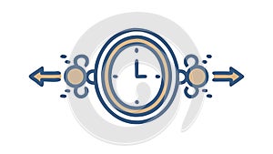 Time Clock Flow Icon Vector, Productivity and Efficiency Symbol, vector design Generative AI