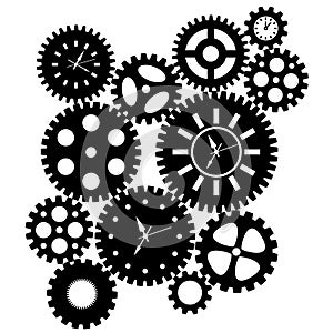 Time Clock Gears Clipart