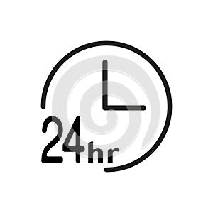 time clock 24 hours logo design template