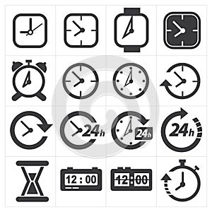 A horas conjunto compuesto por iconos 