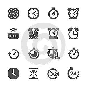 Time and clock icon set, vector eps10 photo