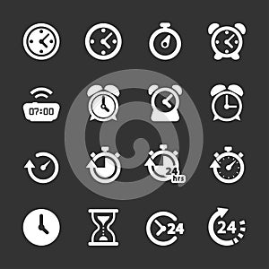 Time and clock icon set, vector eps10