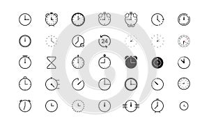 time and clock icon set vector, face clock icon illustration eps 10
