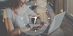 Time Clock Organization Management Accuracy Efficiency Concept photo