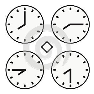 Time clock round watch hour eight quoter half icon simple vector
