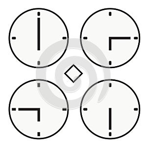 Time clock round watch hour six quoter half icon simple vector
