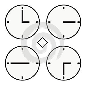 Time clock round watch hour three quoter half icon simple vector