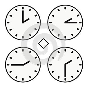 Time clock round watch hour two quoter half icon simple vector