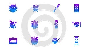 Time and Clock set icons.Timer, Speed, Alarm, Time Management, Calendar and more