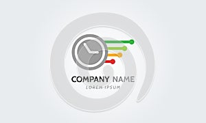 Time, clock stop watch, limited offer, happy hour, deadline concept, arrow, line icon, vector illustration