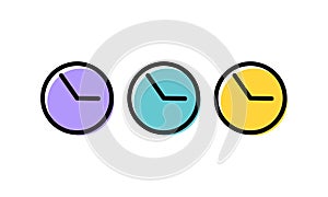 Time, clock stop watch, limited offer, happy hour, deadline concept, line icon, vector illustration