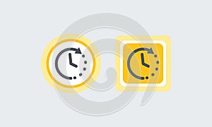 Time, clock stop watch, limited offer, happy hour, deadline concept, line icon, vector illustration