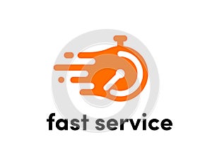 Time clock vector logo fast express service