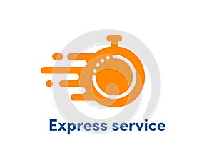 Time clock vector logo fast express service