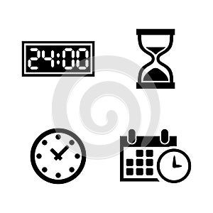 Time, Clock, Watch, Timer. Simple Related Vector Icons