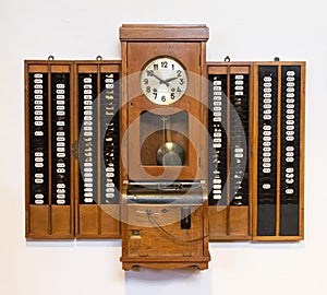 Time clock on a white background