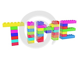 Time concept build from colorful toy bricks
