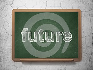 Time concept: Future on chalkboard background