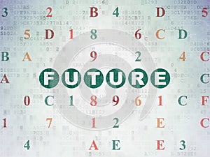 Time concept: Future on Digital Data Paper background