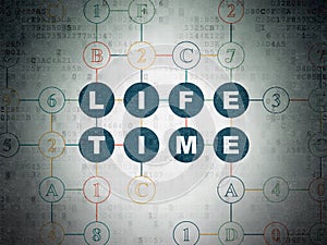 Time concept: Life Time on Digital Data Paper background