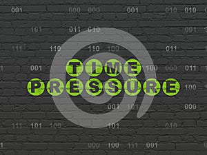 Time concept: Time Pressure on wall background