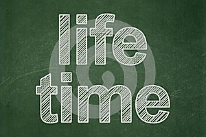 Time concept: Life Time on chalkboard background