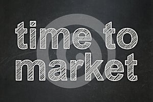 Time concept: Time to Market on chalkboard background