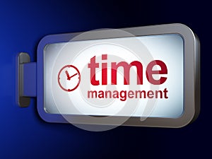 Time concept: Time Management and Clock on billboard background