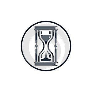 Time conceptual stylized icon. Old-fashioned hourglass isolated