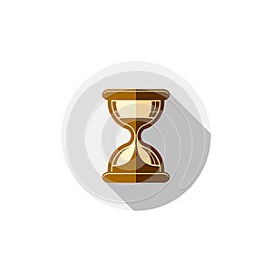 Time conceptual stylized icon. Old-fashioned hourglass isolated