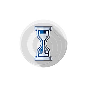 Time conceptual stylized icon. Old-fashioned hourglass isolated