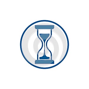 Time conceptual stylized icon. Old-fashioned hourglass isolated