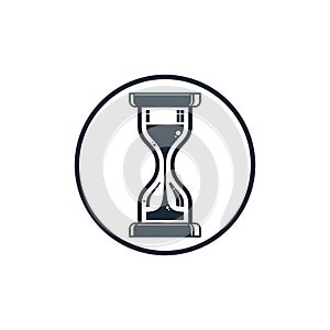 Time conceptual stylized icon. Old-fashioned hourglass isolated